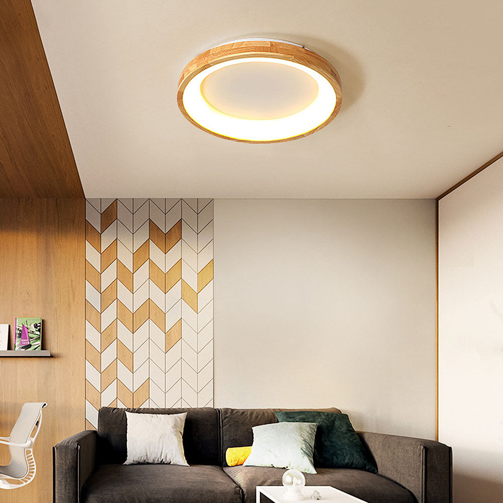 LED Deckenleuchte Holz Acryl Dimmbar 30/40/50/60cm