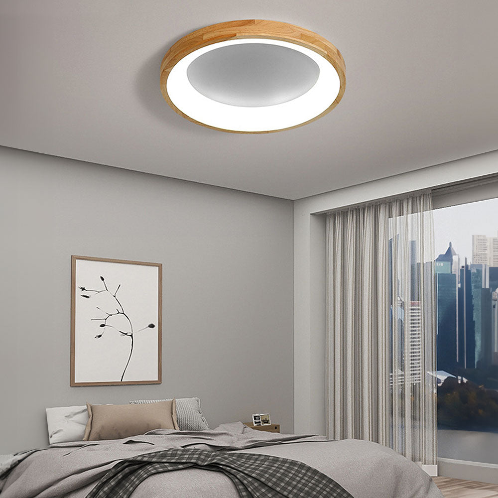LED Deckenleuchte Holz Acryl Dimmbar 30/40/50/60cm
