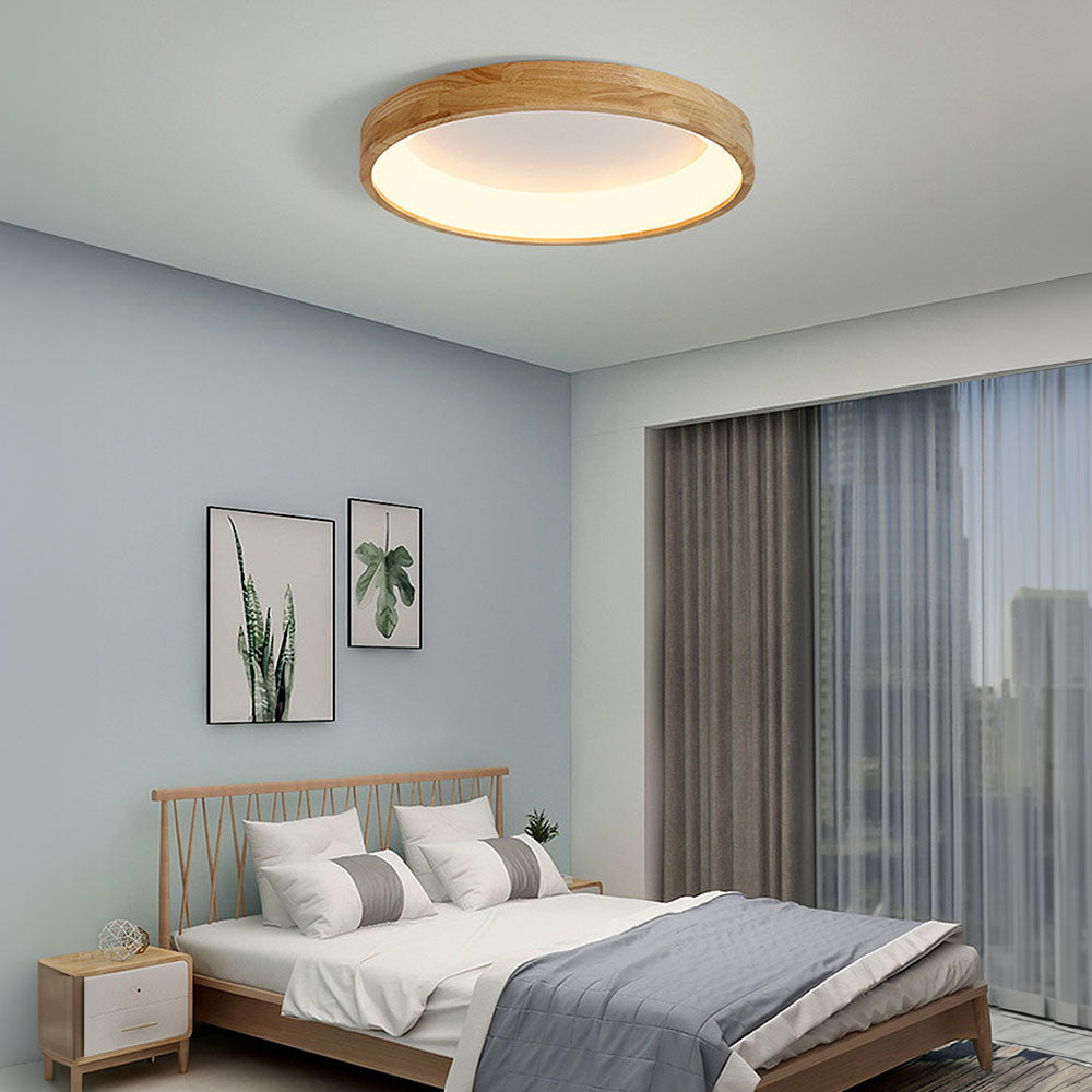 LED Deckenleuchte Holz Acryl Dimmbar 30/40/50/60cm