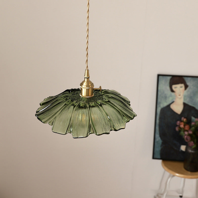 Blumen Pendelleuchte aus Glas 28 cm