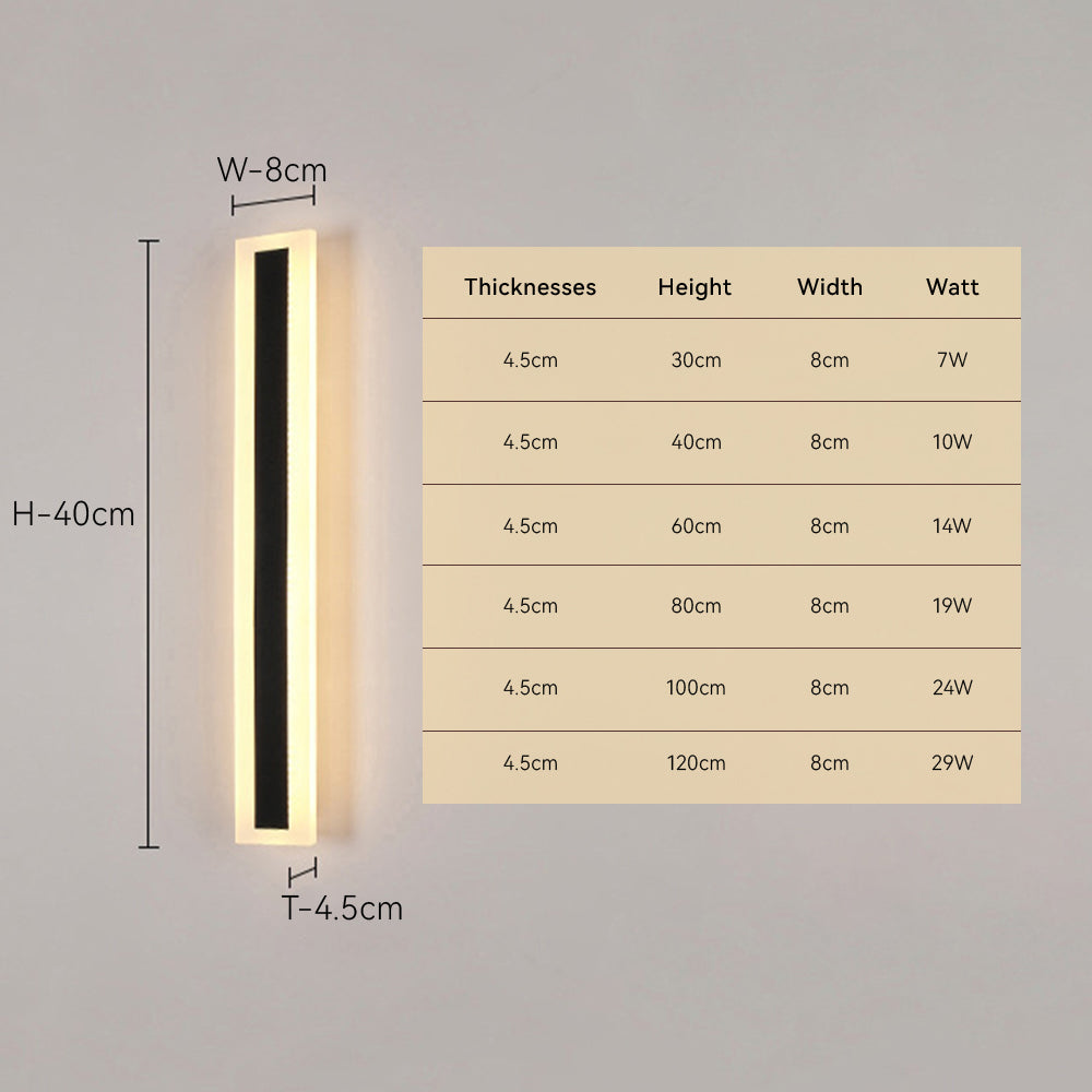 LED-Wandleuchten für den Außenbereich Schwarz IP65 Hardware & Acryl 80cm