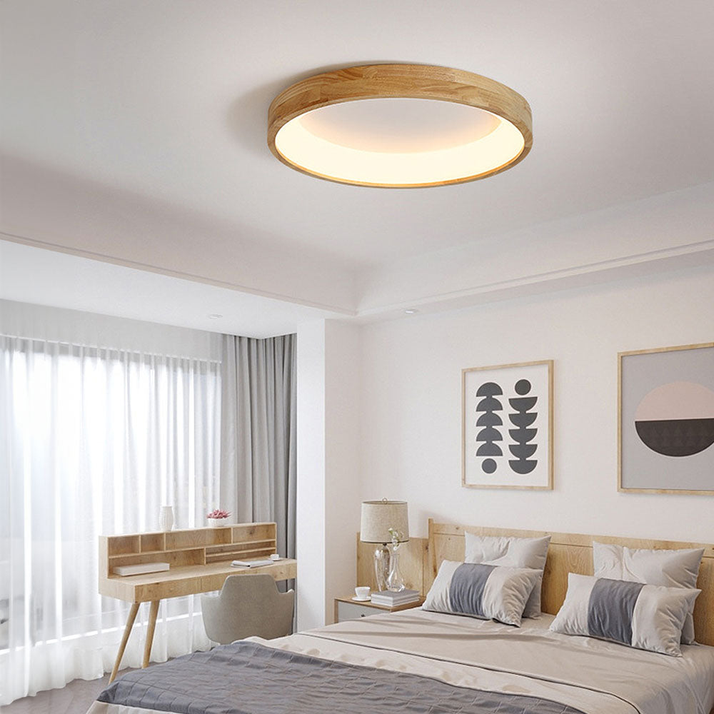 LED Deckenleuchte Holz Acryl Dimmbar 30/40/50/60cm