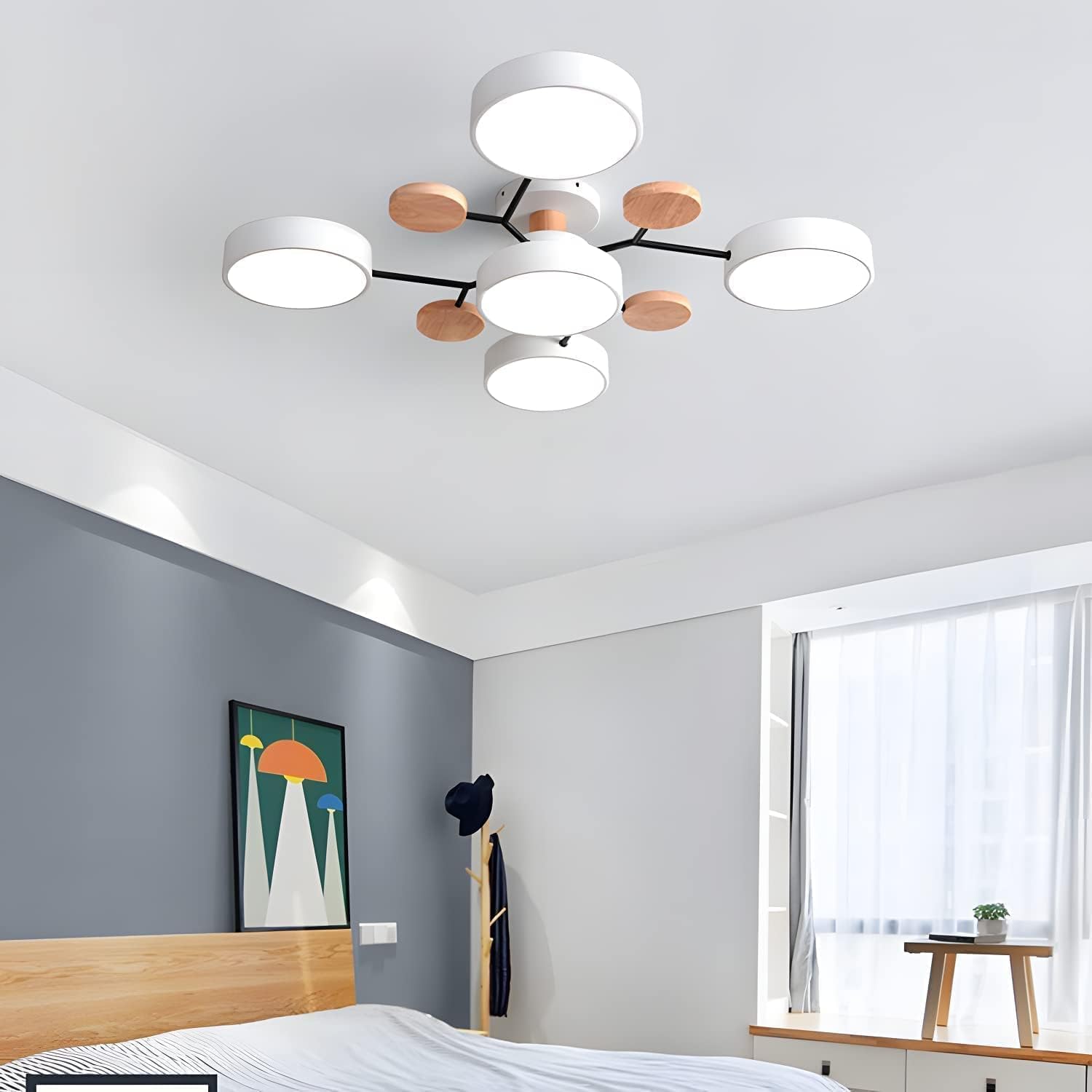 Deckenleuchte Acryl 94cm Weißes Licht Warmes Licht LED-5 Lichter