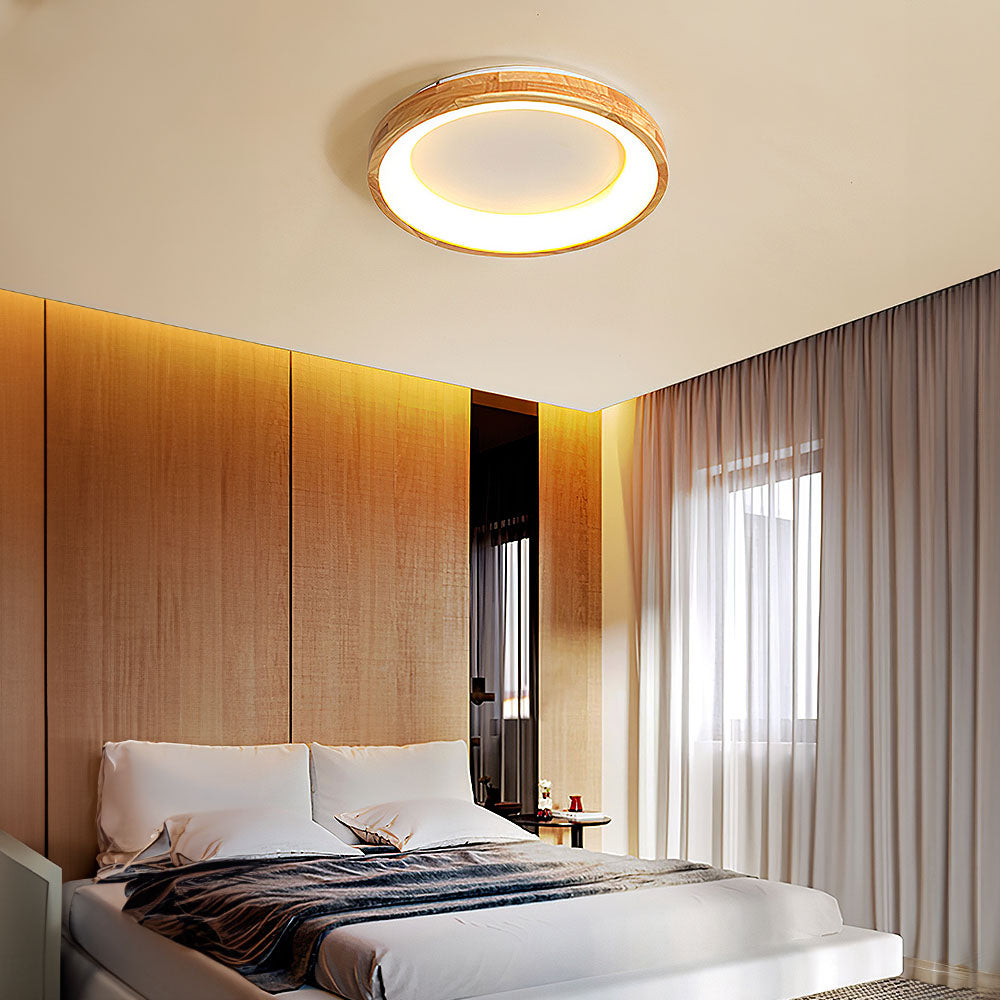 LED Deckenleuchte Holz Acryl Dimmbar 30/40/50/60cm