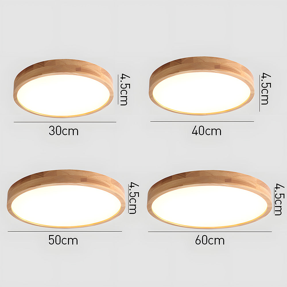 Deckenleuchte Holz Acryl LED Dimmbar 30/40/50/60cm
