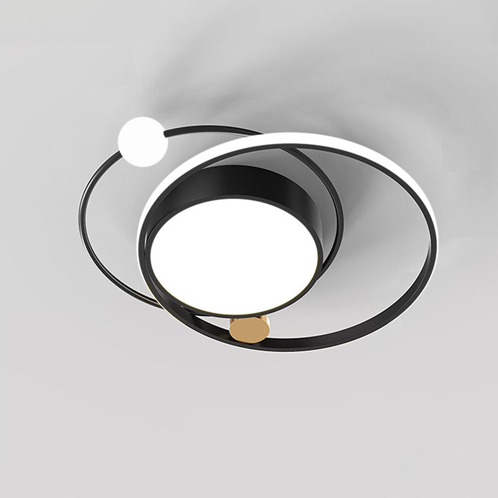 LED Deckenleuchte mit Eisen Außenring 50/62cm Wohnzimmer Dimmbar