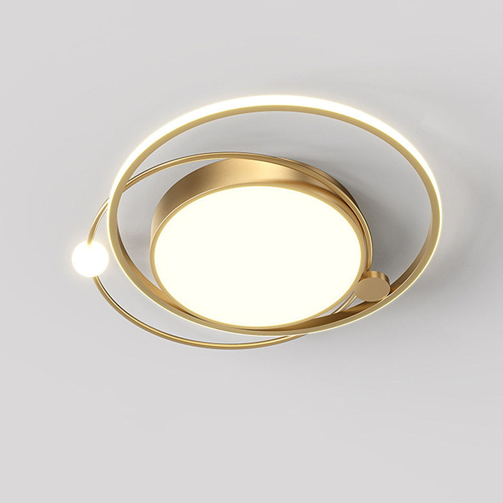 LED Deckenleuchte mit Eisen Außenring 50/62cm Wohnzimmer Dimmbar