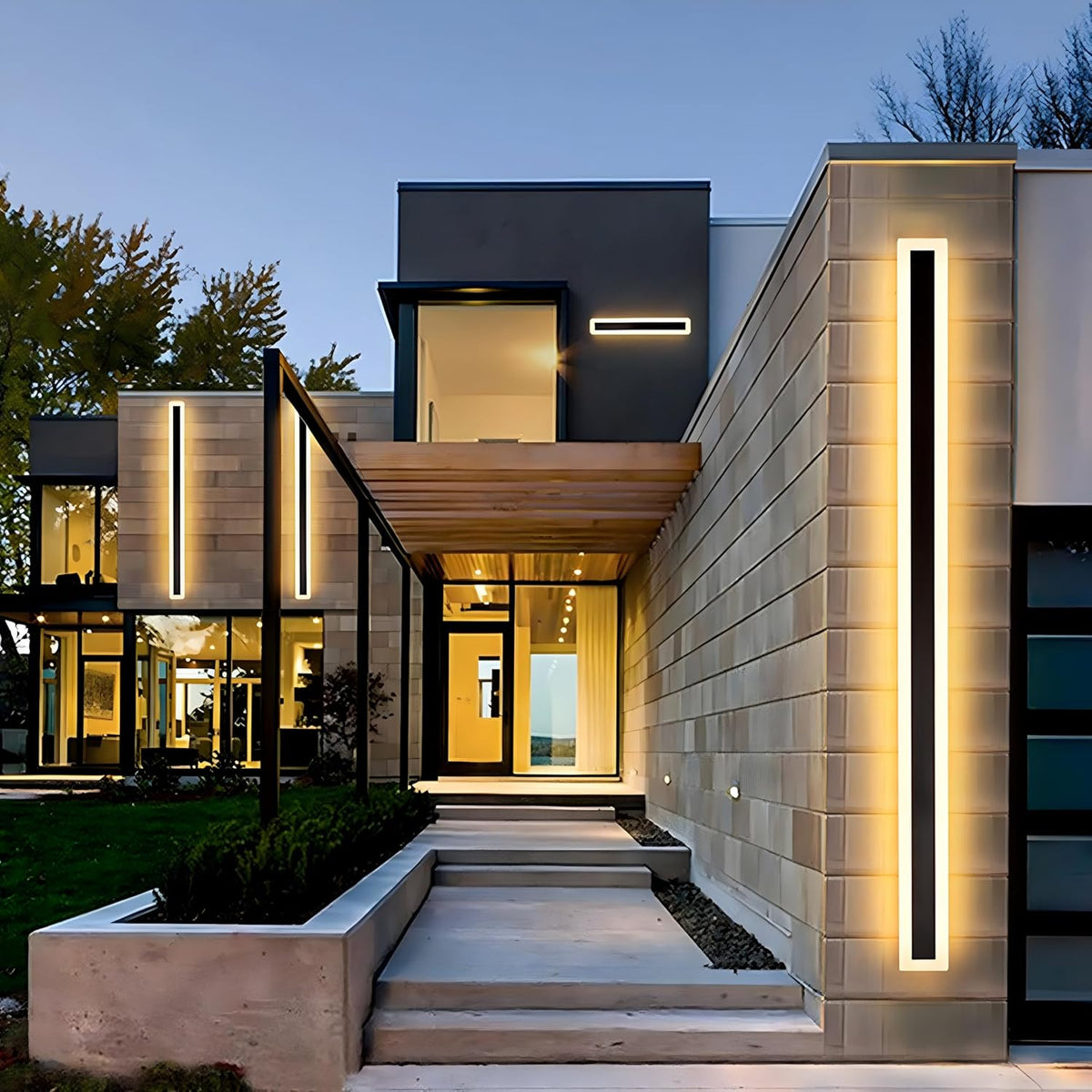 Minimalism LED Außenwandleuchte Schwarz IP65 100cm