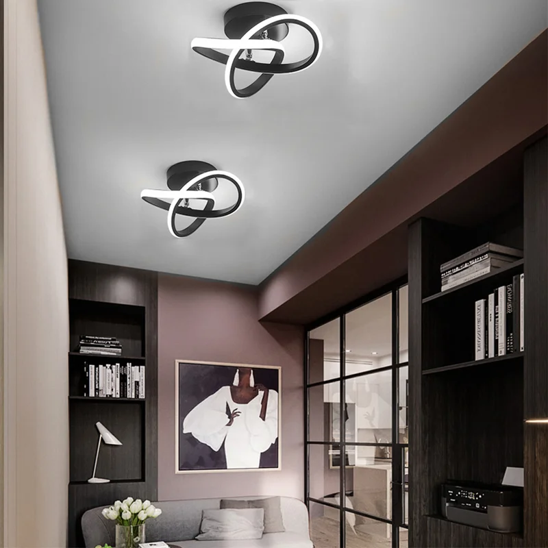 Kreativität Design Metall 25cm Schwarz LED Flur Deckenleuchten