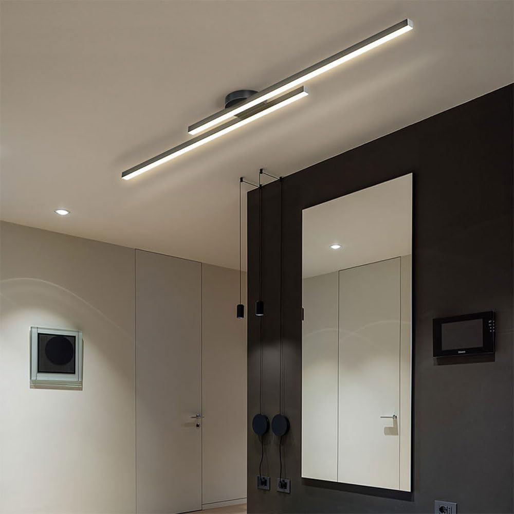 Lange LED Deckenleuchte aus Metall Dimmbar 60/90/120cm