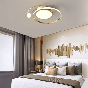 LED Deckenleuchte mit Eisen Außenring 50/62cm Wohnzimmer Dimmbar