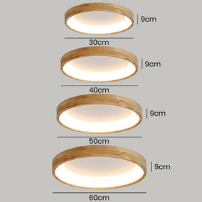 LED Deckenleuchte Holz Acryl Dimmbar 30/40/50/60cm
