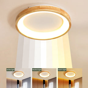 LED Deckenleuchte Holz Acryl Dimmbar 30/40/50/60cm