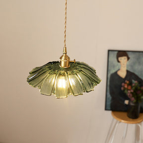 Blumen Pendelleuchte aus Glas 28 cm