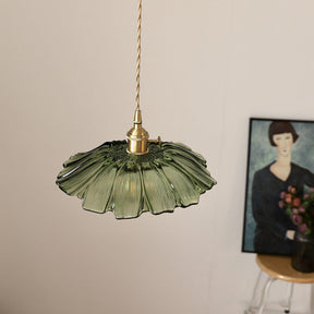 Blumen Pendelleuchte aus Glas 28 cm