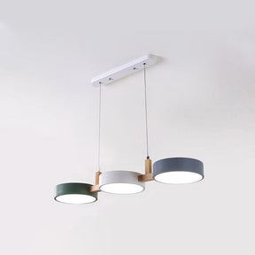 Nordische LED Pendelleuchte Dimmbar Eisen und Holz 77cm
