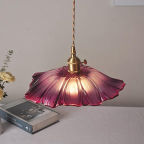 Blumen Pendelleuchte aus Glas 28 cm