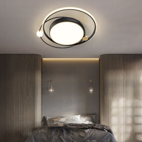 LED Deckenleuchte mit Eisen Außenring 50/62cm Wohnzimmer Dimmbar