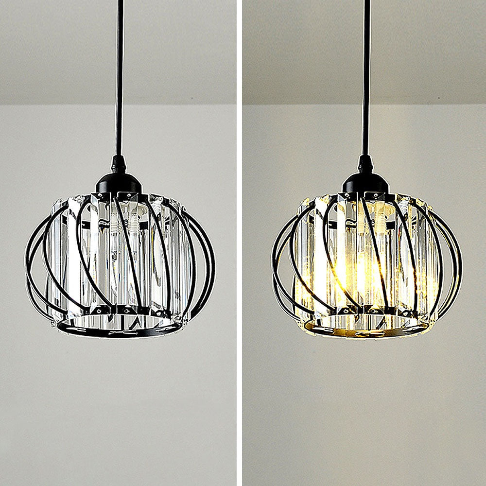 Pendelleuchte Eisen und Glas für Flur 16cm