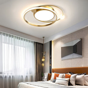 LED Deckenleuchte mit Eisen Außenring 50/62cm Wohnzimmer Dimmbar