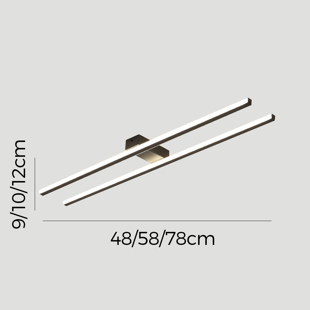 Deckenleuchte Metall LED 3 Farbwechsel per Schalter 48/58/78cm