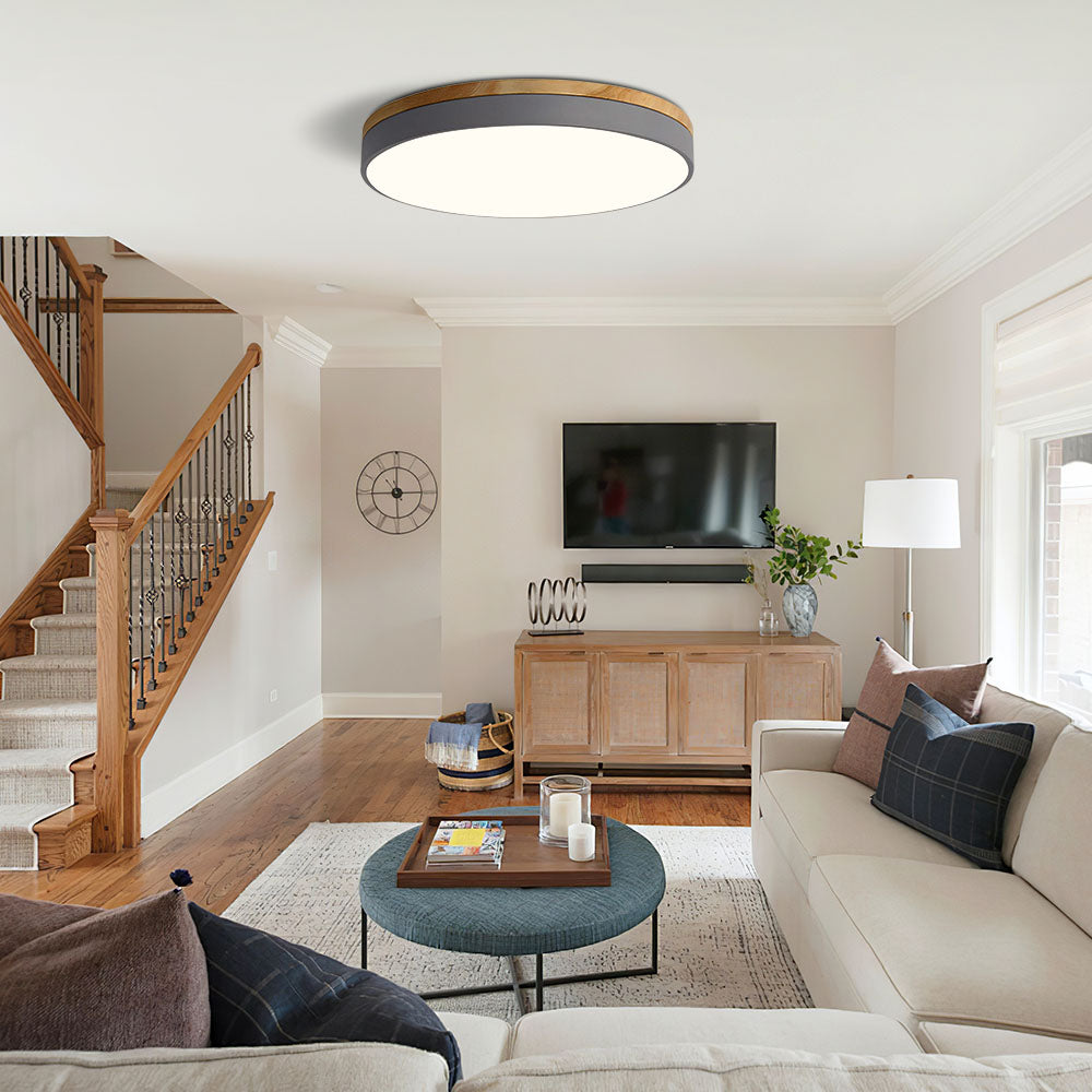 Deckenleuchte Holz Wohnzimmer 30/40/50/60cm Dimmbar