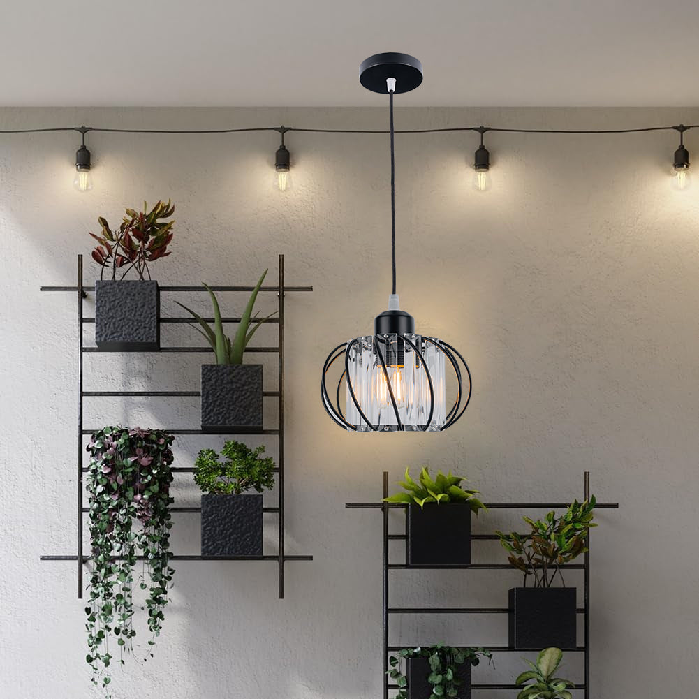 Pendelleuchte Eisen und Glas für Flur 16cm