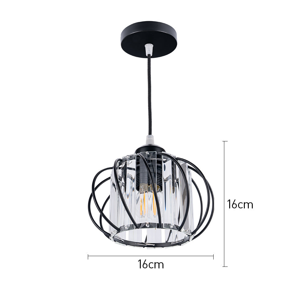 Pendelleuchte Eisen und Glas für Flur 16cm