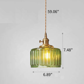 Pendelleuchte Glas 17,5cm Vintage