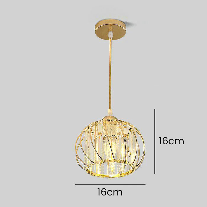 Pendelleuchte Eisen und Glas für Flur 16cm