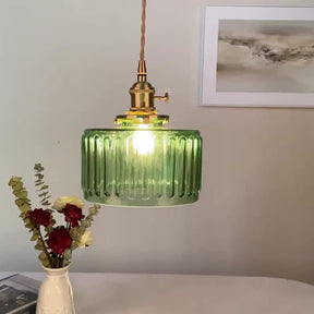 Pendelleuchte Glas 17,5cm Vintage