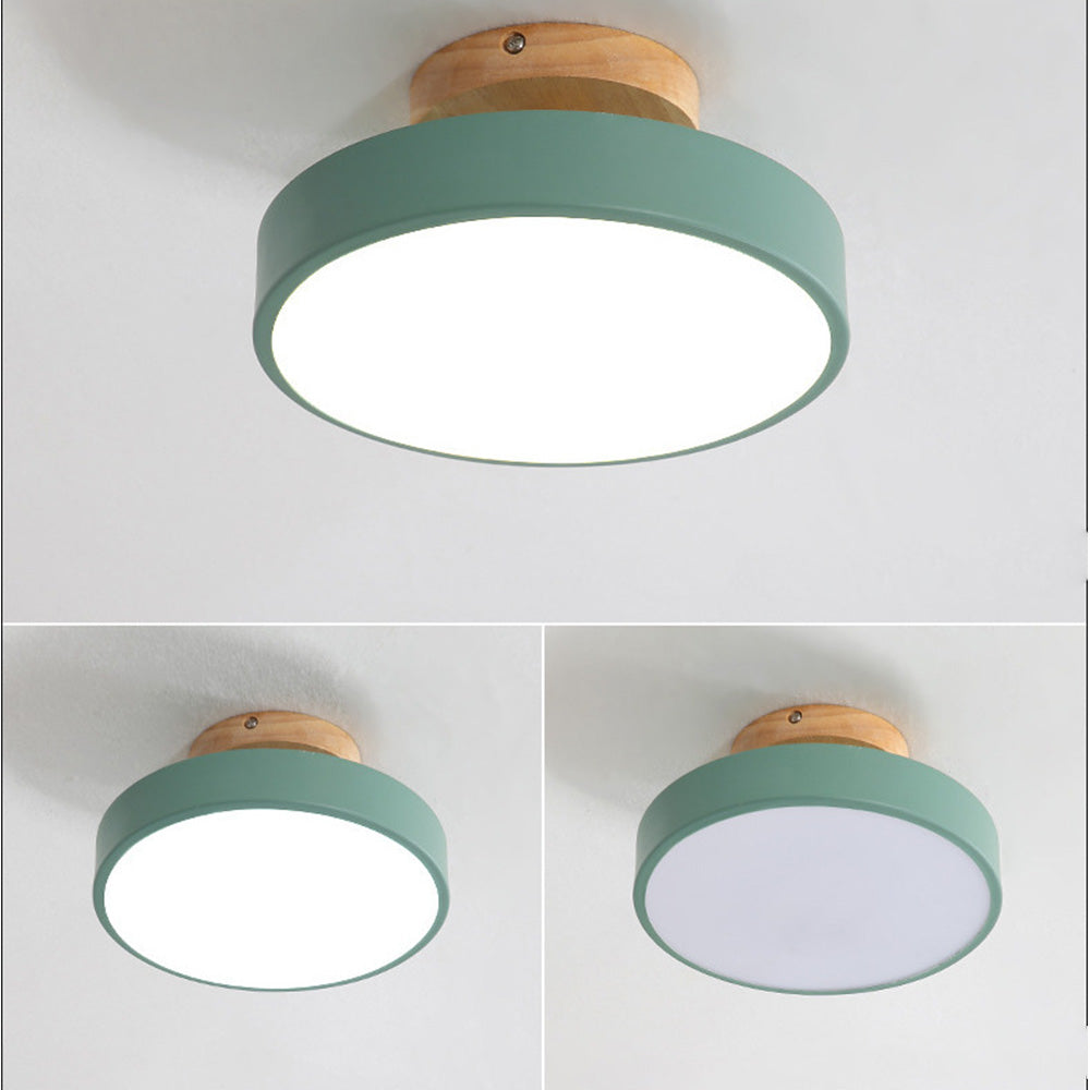 LED Deckenleuchte Dimmbar Hardware Und Holz 18cm