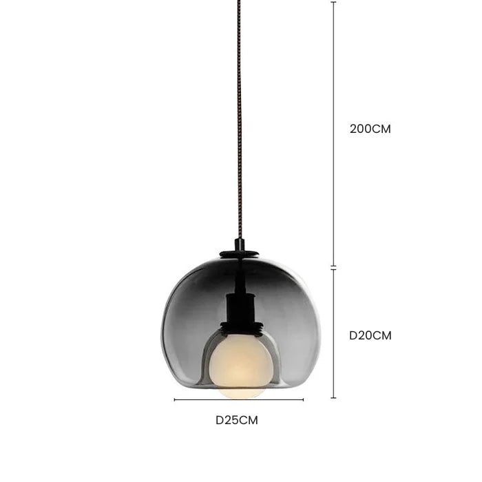 Pendelleuchte Glas Rund 25cm
