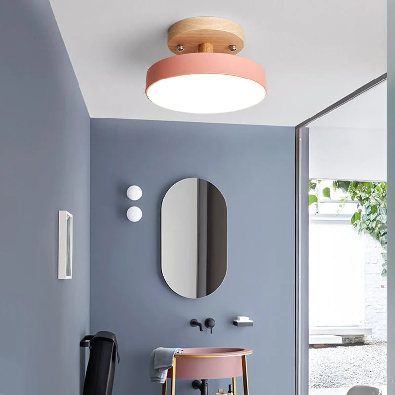 LED Deckenleuchte Dimmbar Hardware Und Holz 18cm