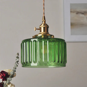 Pendelleuchte Glas 17,5cm Vintage
