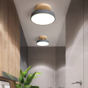 LED Deckenleuchte Dimmbar Hardware Und Holz 18cm