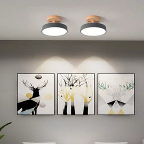 LED Deckenleuchte Dimmbar Hardware Und Holz 18cm