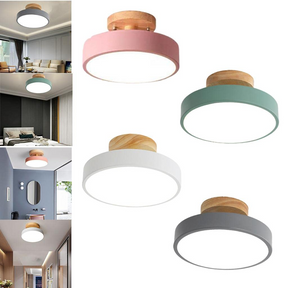 LED Deckenleuchte Dimmbar Hardware Und Holz 18cm