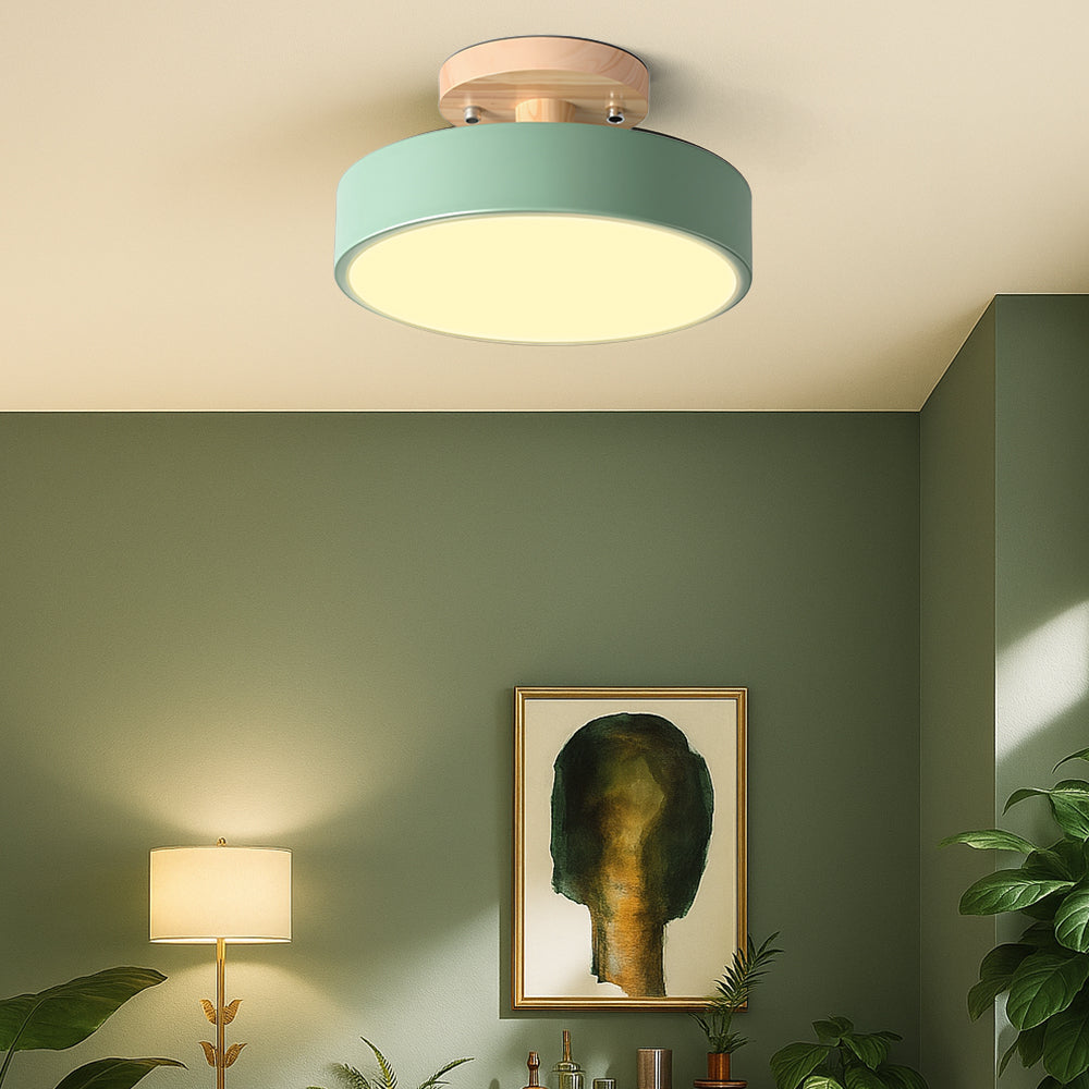 LED Deckenleuchte Dimmbar Hardware Und Holz 18cm