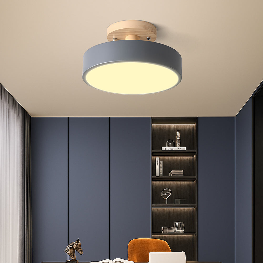 LED Deckenleuchte Dimmbar Hardware Und Holz 18cm
