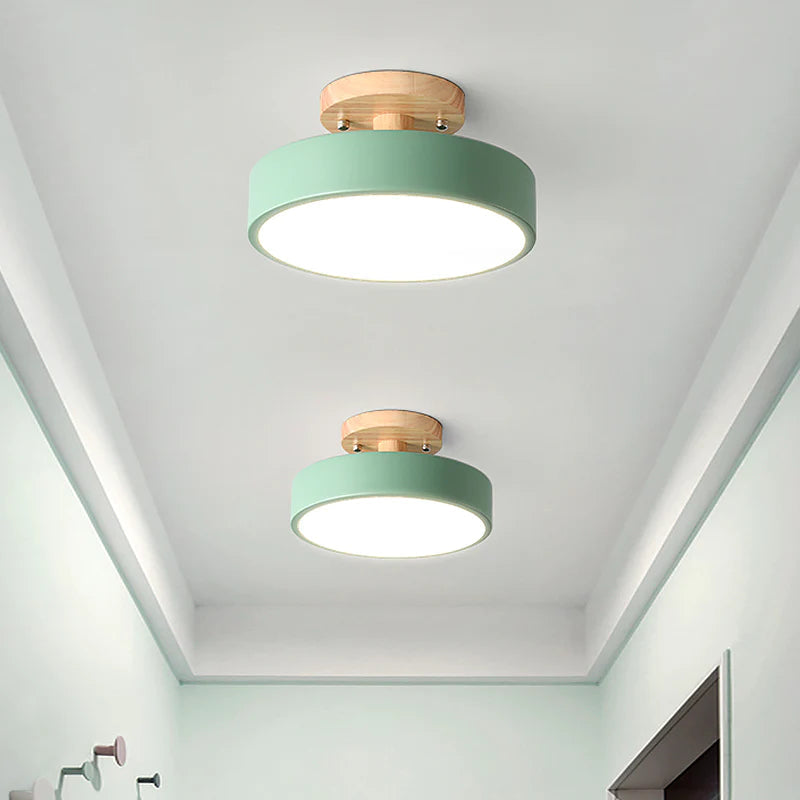 LED Deckenleuchte Dimmbar Hardware Und Holz 18cm