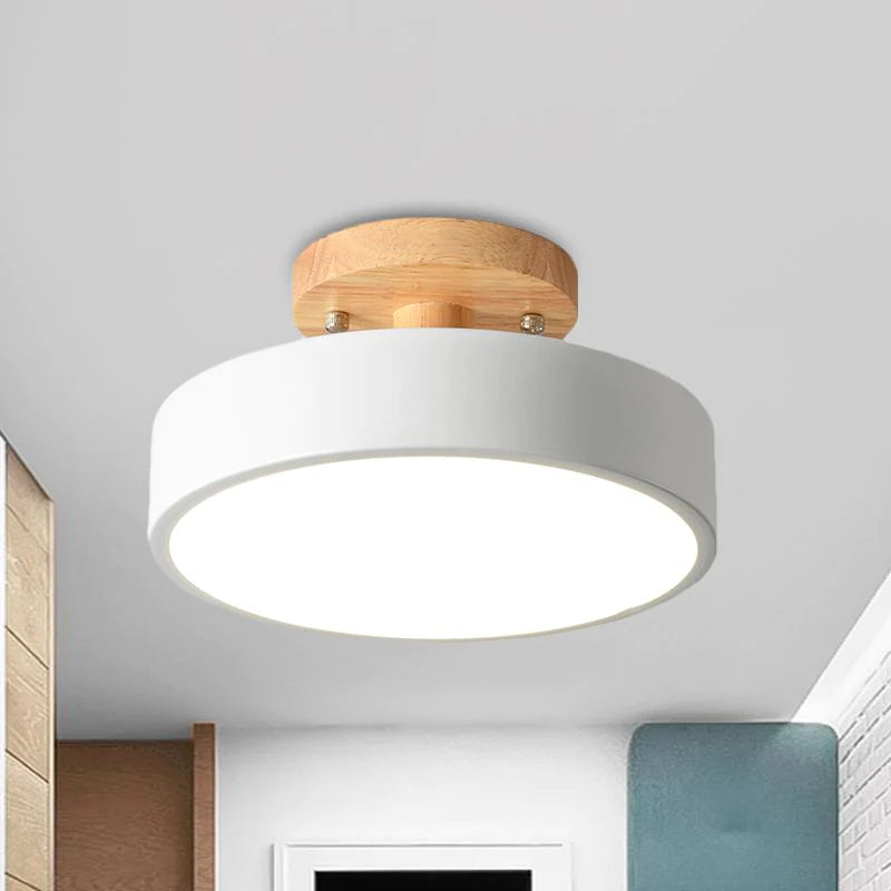 LED Deckenleuchte Dimmbar Hardware Und Holz 18cm