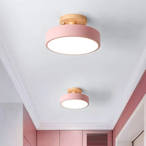 LED Deckenleuchte Dimmbar Hardware Und Holz 18cm