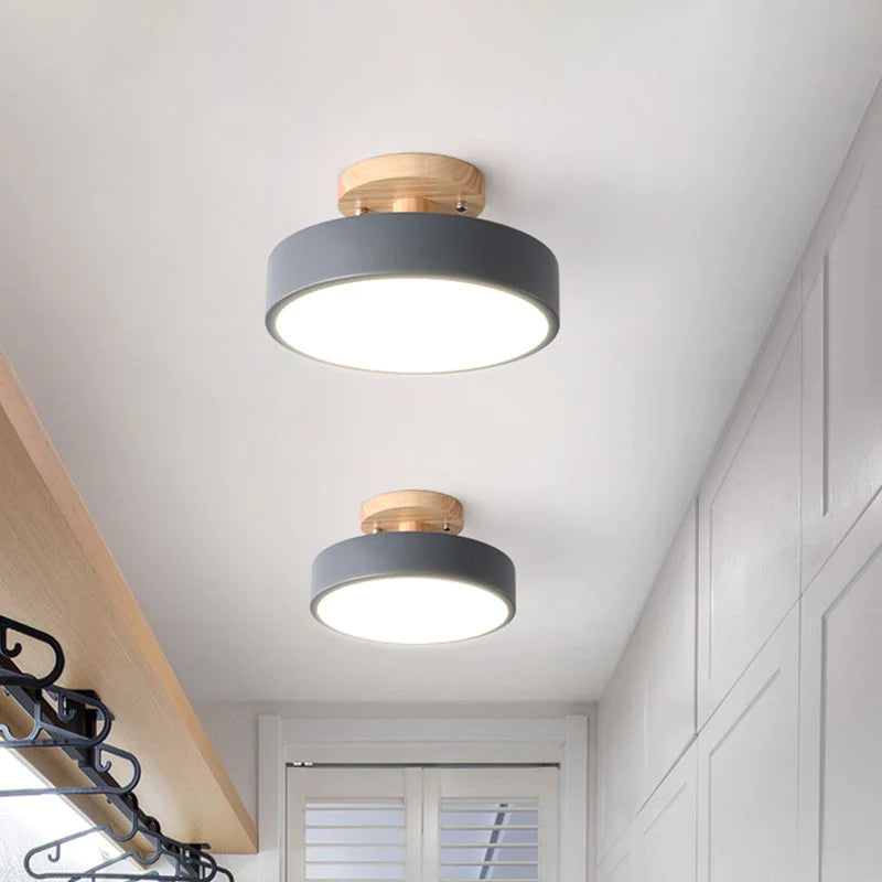 LED Deckenleuchte Dimmbar Hardware Und Holz 18cm