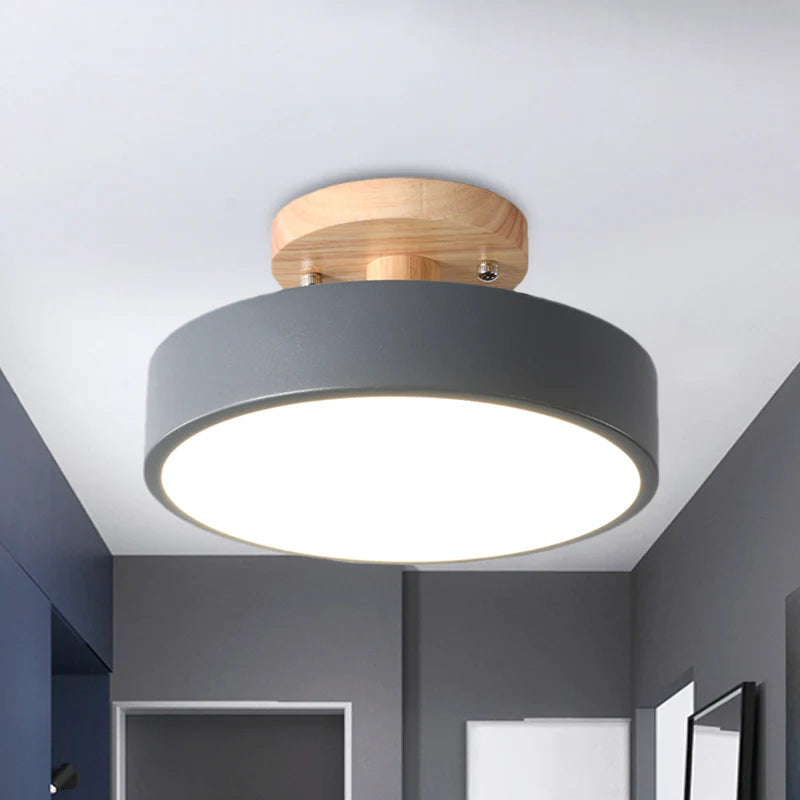 LED Deckenleuchte Dimmbar Hardware Und Holz 18cm