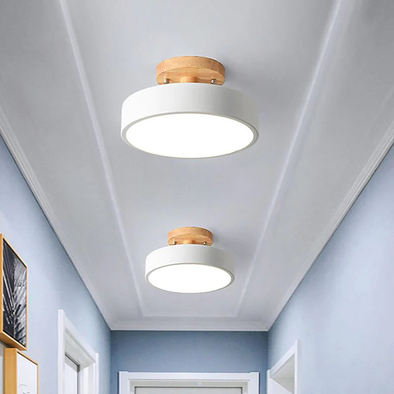 LED Deckenleuchte Dimmbar Hardware Und Holz 18cm