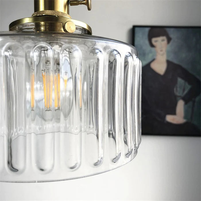 Pendelleuchte Glas 17,5cm Vintage