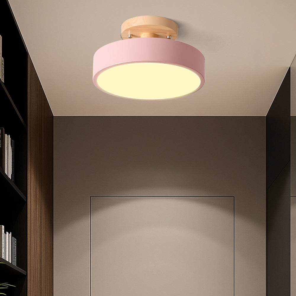 LED Deckenleuchte Dimmbar Hardware Und Holz 18cm