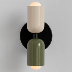 Doppelkopf Wandleuchte Glas 12 cm