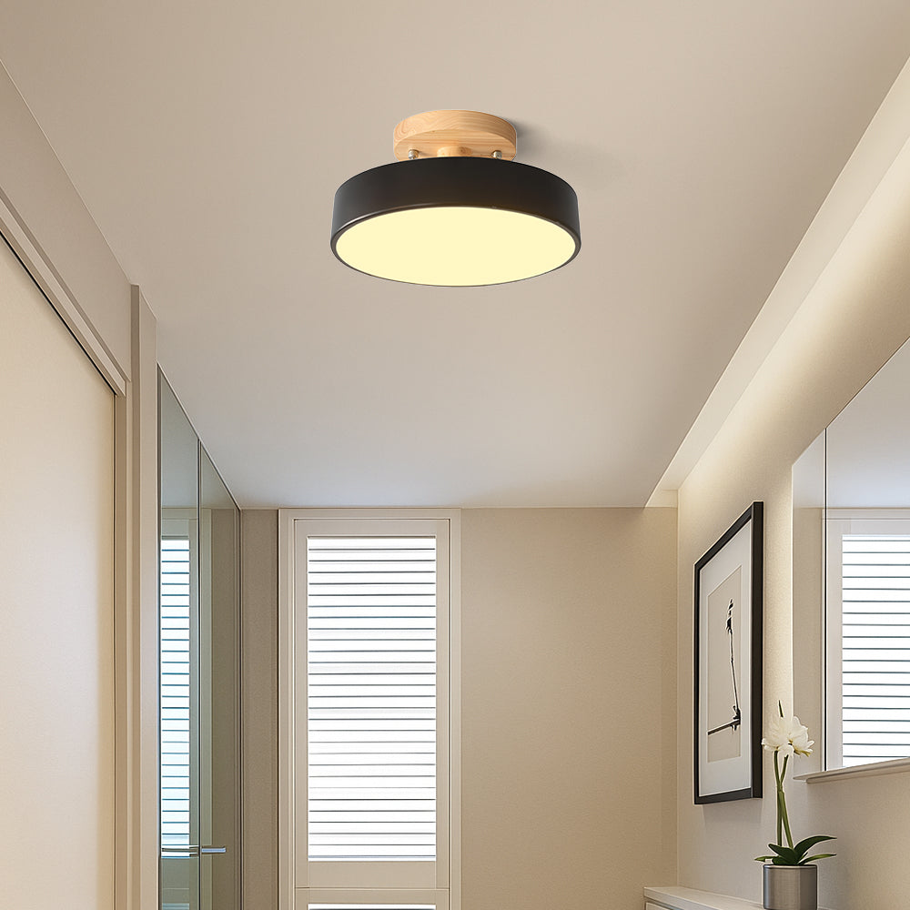LED Deckenleuchte Dimmbar Hardware Und Holz 18cm